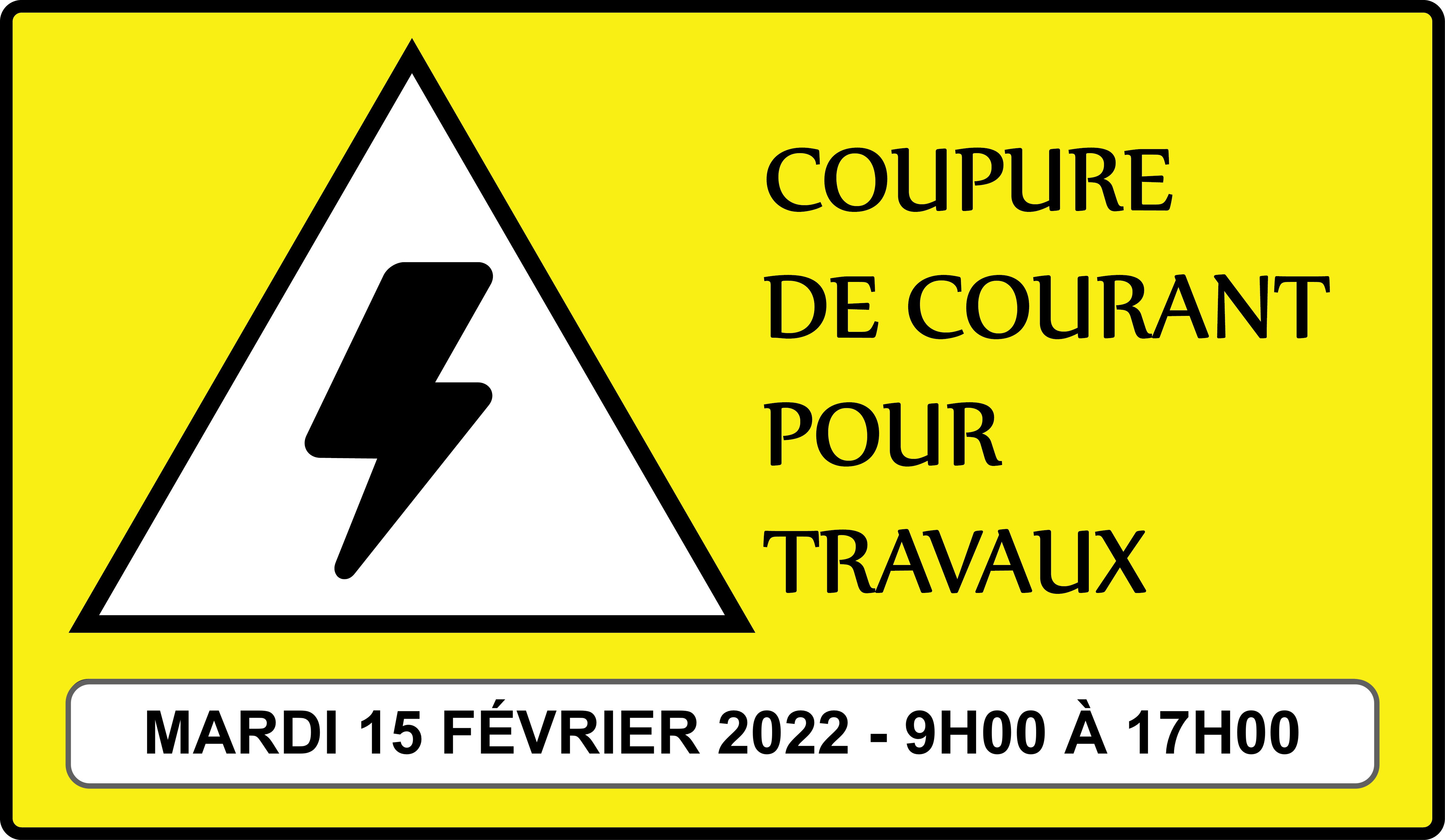 15/02/22 : Fermeture exceptionnelle pour travaux.